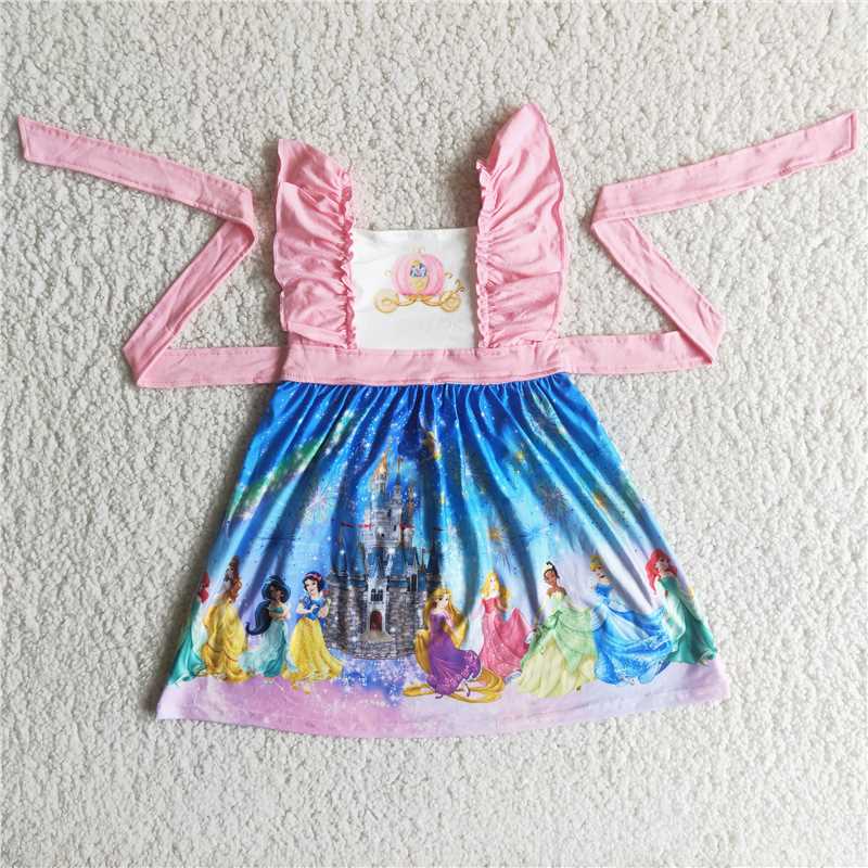 Cute Clothes C3-13 Baby girls summer Pink   Knee-Length Dress