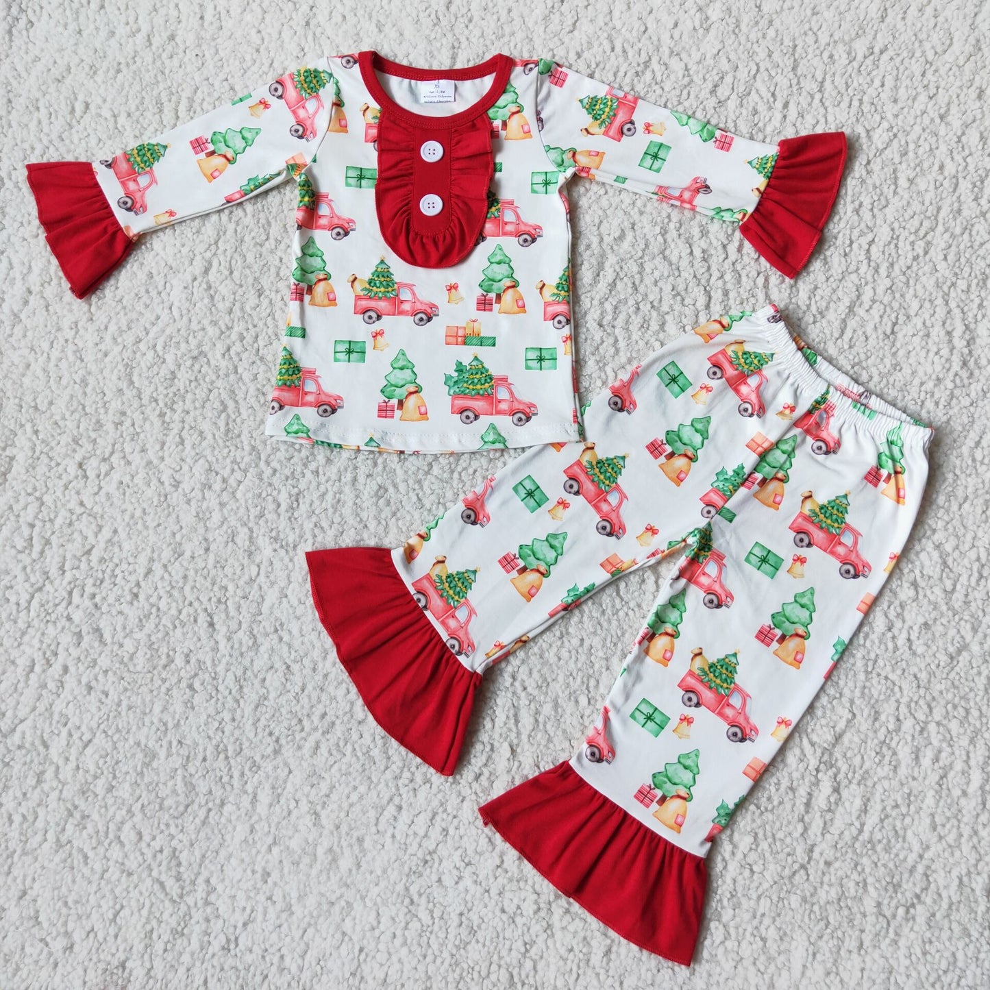 SALES  NEW   Christmas girls tractor pajamas