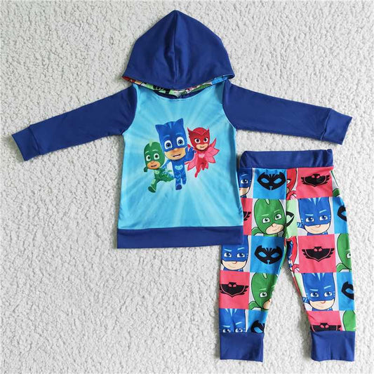 SALES  NEW  Baby boys cartoon pajamas hooded legging pants sets
