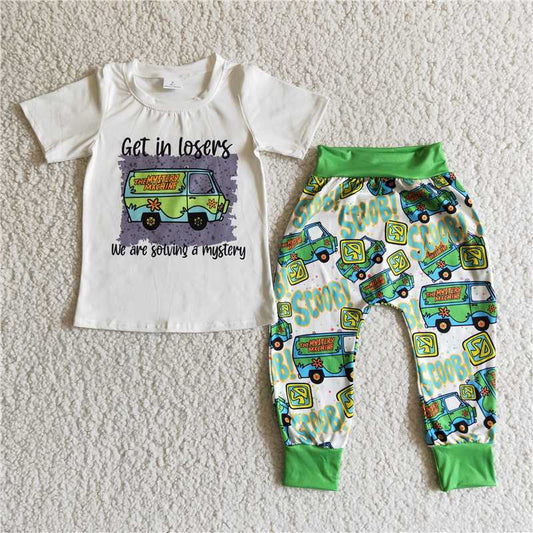 SALES  NEW  Get in loser baby boys cartoon tractor pants clothing sets