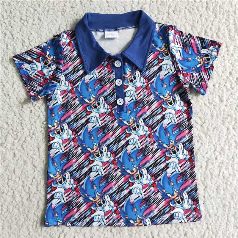 RTS NO MOQ baby boys clothes blue short sleeve pants sets blanket top