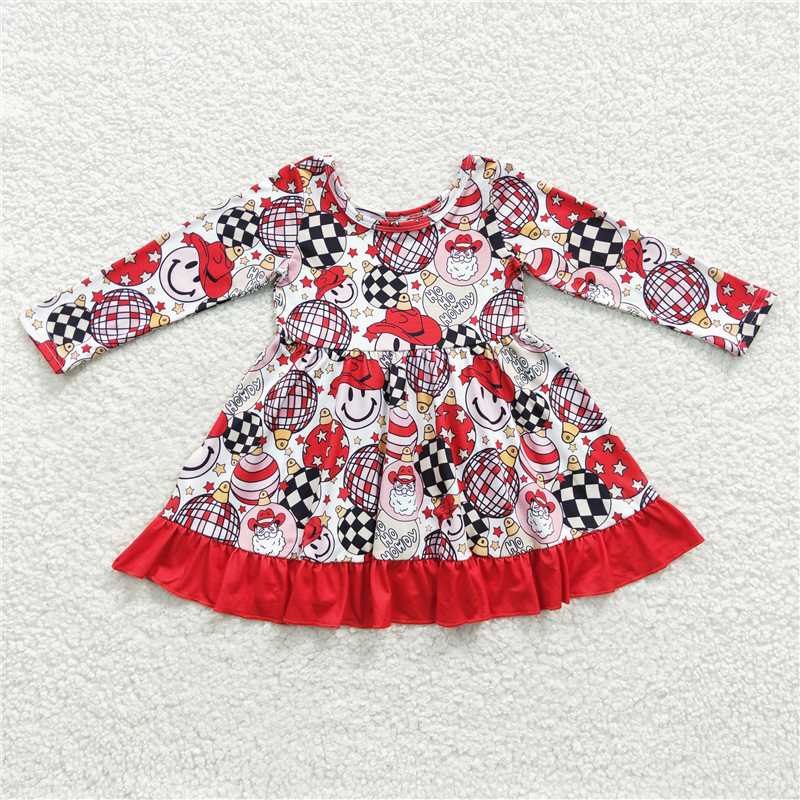 SALES NEW Baby Girls Red Knee Length Christmas Ball Dresses Cute Festive Outfit for Toddlers