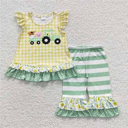 SALES  NEW  Farm yellow tunic ruffle pants sets