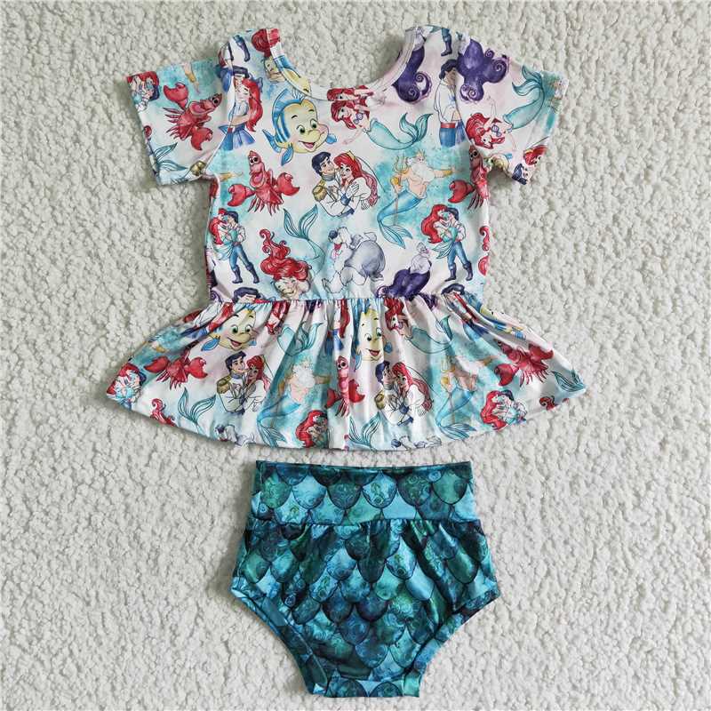 SALES  NEW  Baby girls mermaid bummie summer sets