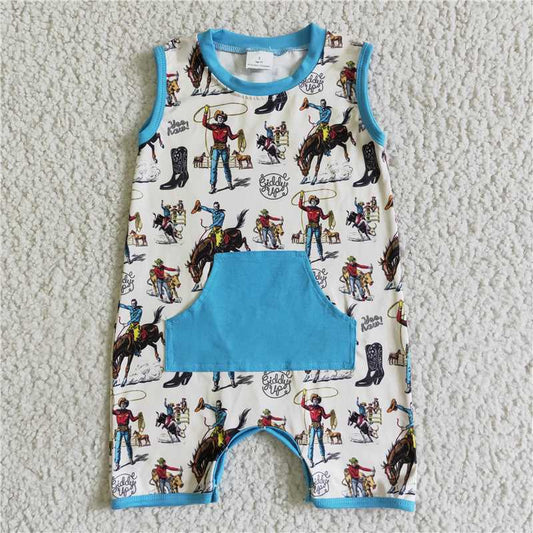 SALES  NEW  Baby boys summer western sleeveless rompers