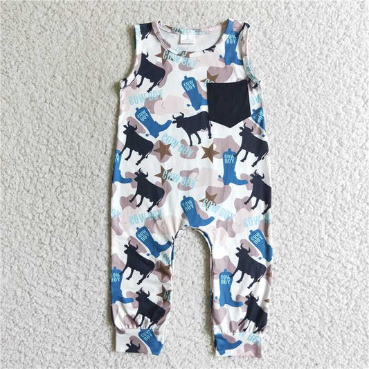 SALES  NEW  Baby boys cow western rompers