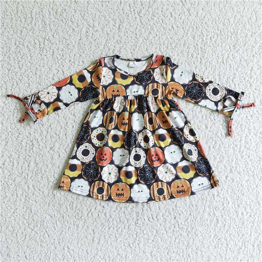 SALES  NEW Baby Girls' Halloween Pumpkin Knee-Length Dresses Cute Costume Dress for Toddlers Kids' Party Wear