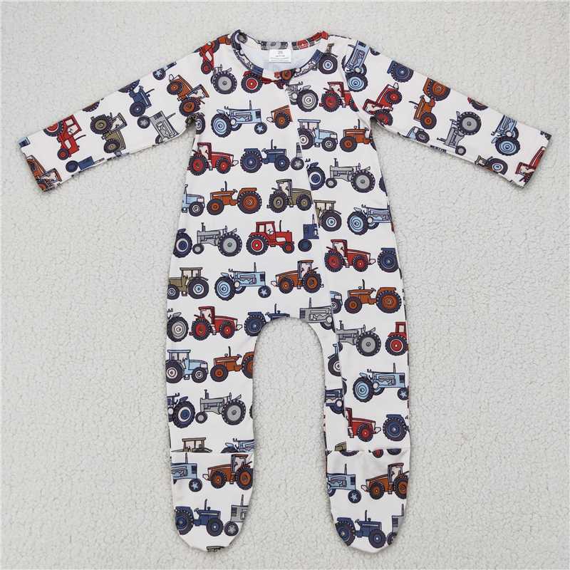 SALES  NEW  Baby kids fall zip tractor rompers
