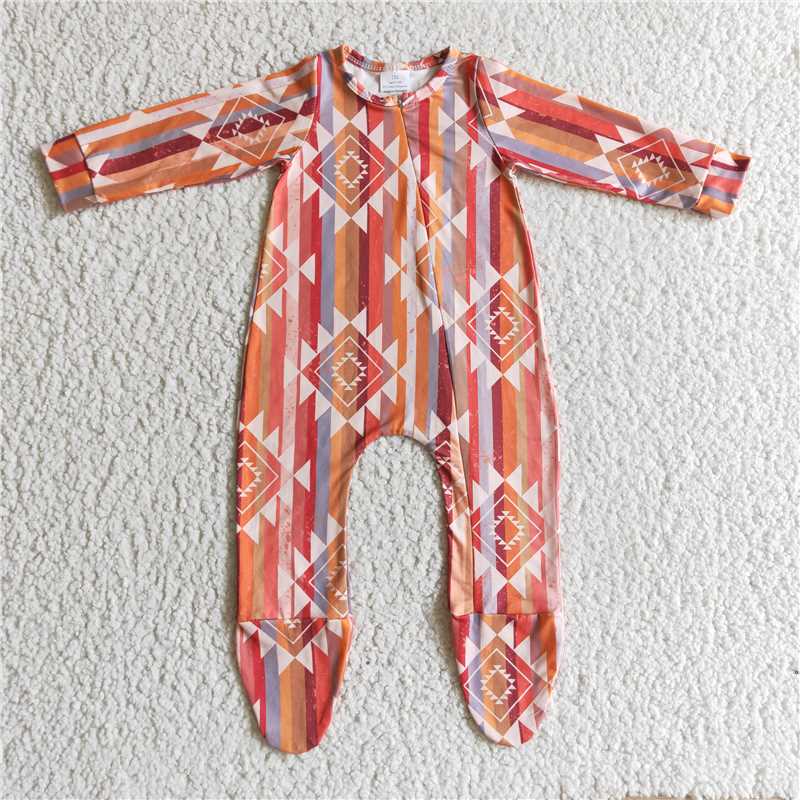 SALES  NEW  Baby girls western pink aztec rompers