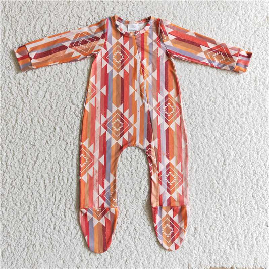 SALES  NEW  Baby girls western pink aztec rompers