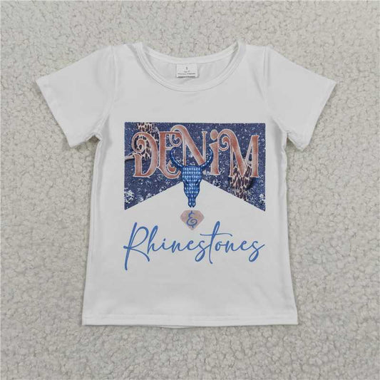 SALES NEW Boys Baby Girls Cowgirl Cowboy Short Sleeve Tee Shirt Western Theme Clothing for Kids