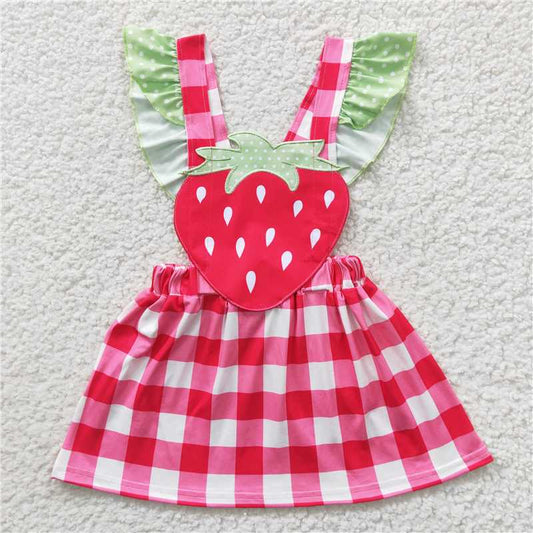 SALES  NEW Summer Knee-Length Dress for Baby Girls with Strawberry Embroidery Cute And Fashionable Clothing for Little Ones