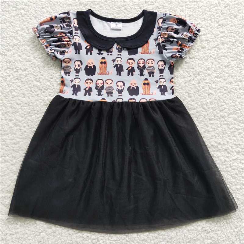 RTS NO MOQ GSD0335 GLD0329 GLD0229 GSD0397 Preppy Braids Girls Pattern Purple Long Sleeve Dress & Short Sleeve Dress