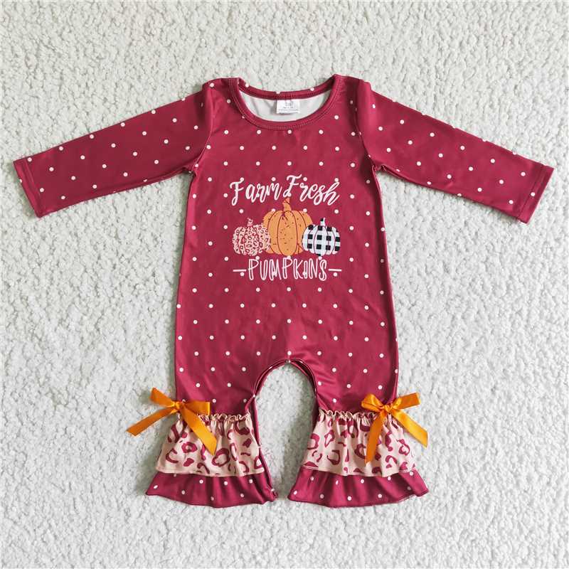 SALES  NEW Baby Girls Farm Fresh pumpkin wine rompers