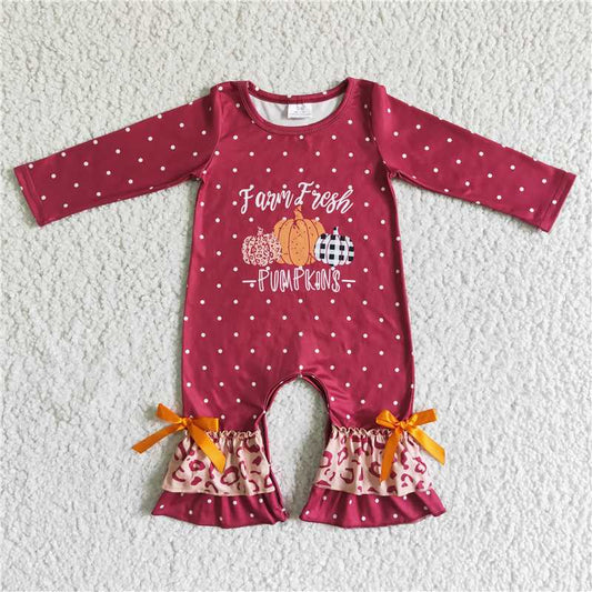 SALES  NEW Baby Girls Farm Fresh pumpkin wine rompers