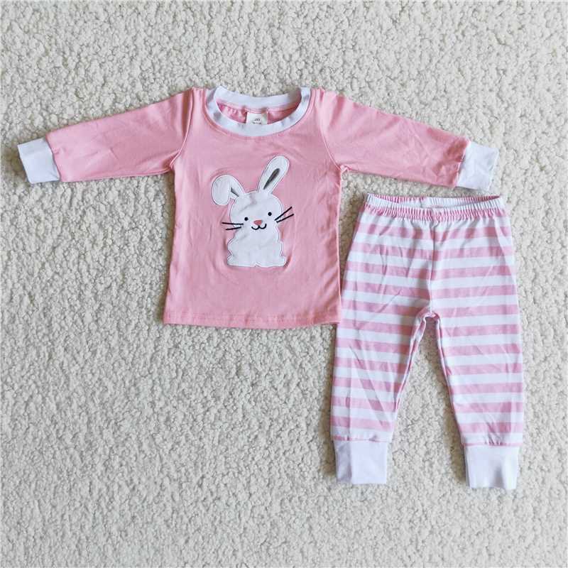 SALES  NEW Girls Pink Pajamas Easter Theme Children's Sleepwear Soft Cotton Nightgown for Girls Holiday Pajamas