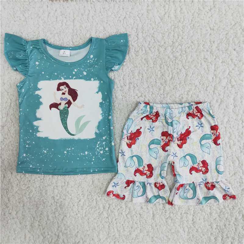 SALES  NEW Blue puffy sleeves T-shirt Shorts sets