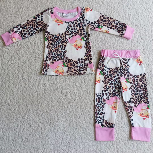 SALES  NEW  Girls santa leopard pajamas