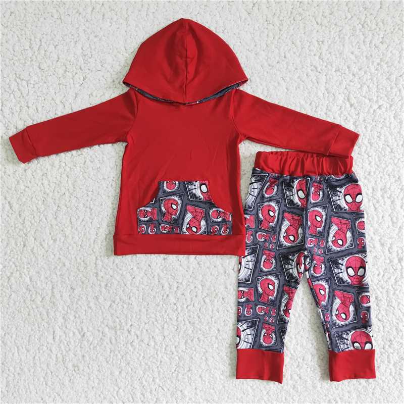 RTS NO MOQ eta 5-7days Red American Anime Knight Short Sleeve Shorts Set & Long Sleeve Hooded Set