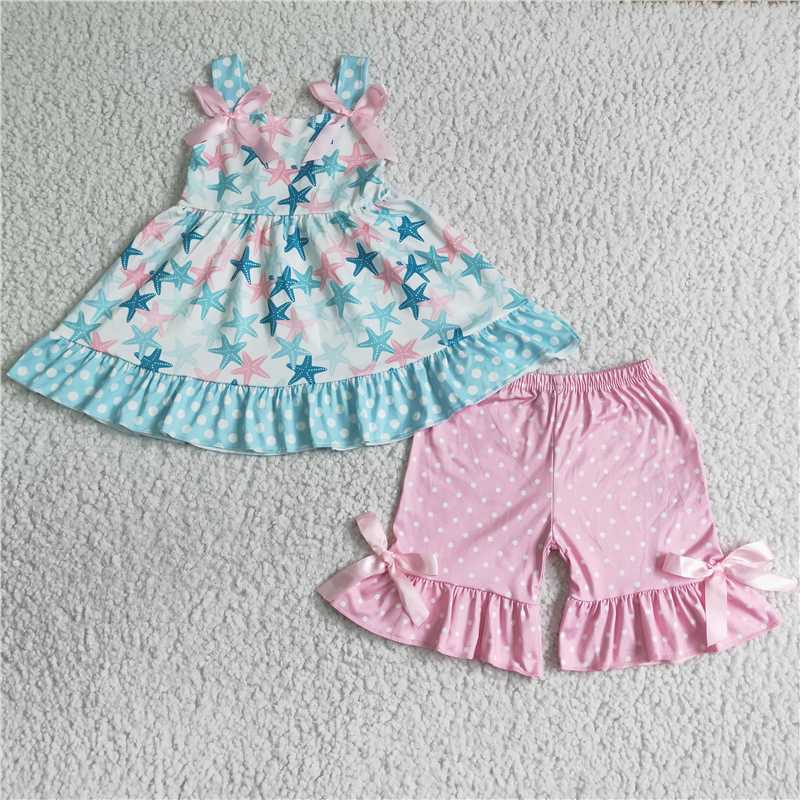 SALES  NEW 	Baby girls starfish summer shorts sets