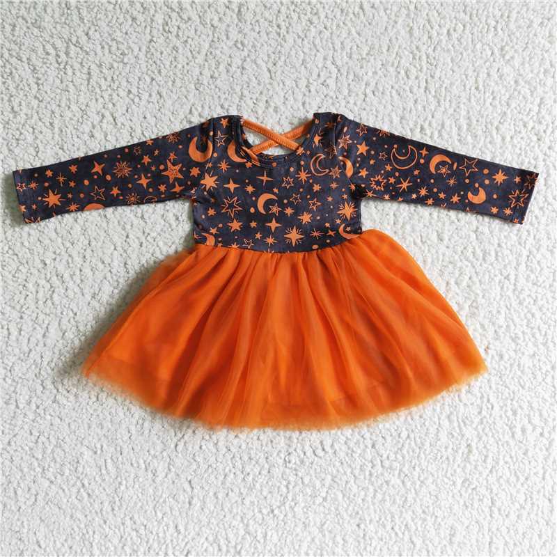 SALES  NEW Baby Girls Halloween Star Moon Tutu Dresses Cute Fairy Costume for Kids Birthday Party Halloween Outfit
