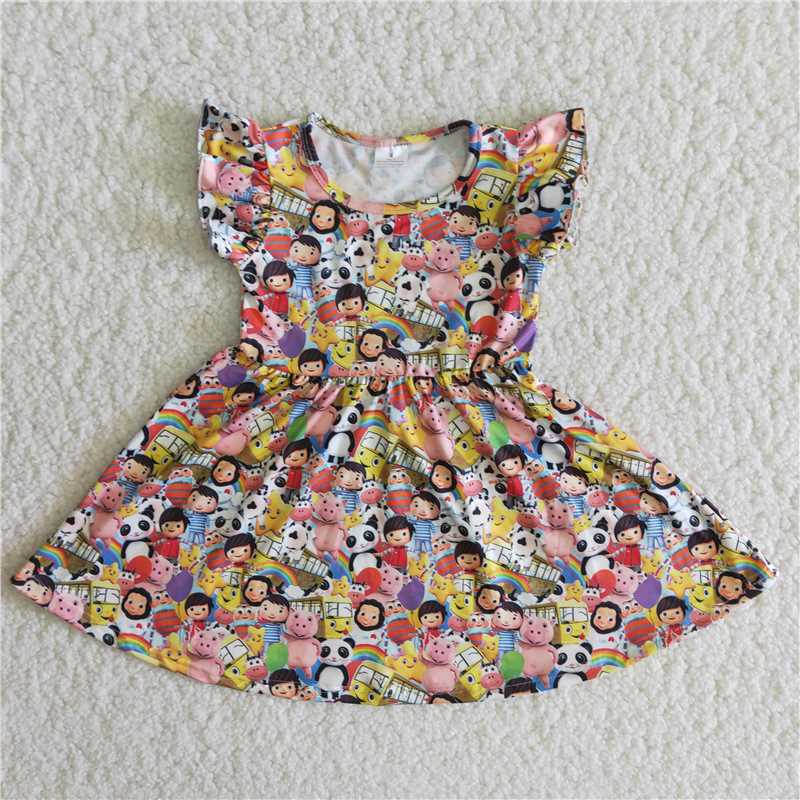 Cute Clothes B13-11  Baby girls  summer flutter sleeve knee-length dress