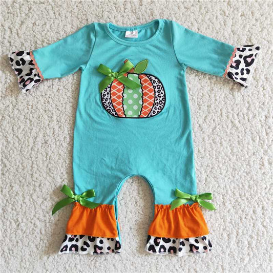 SALES  NEW Girls pumpkin embroidered rompers