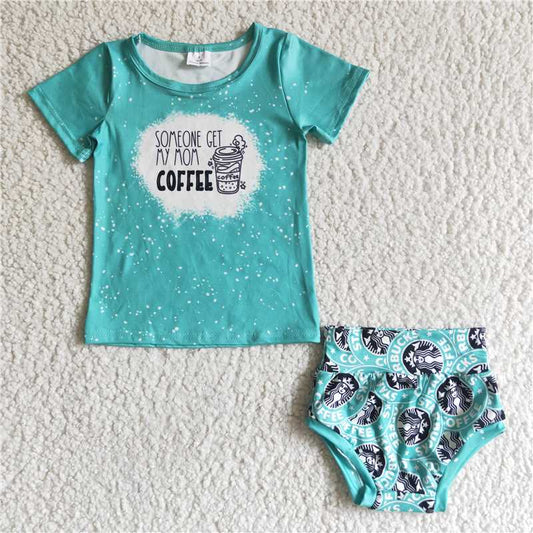 SALES  NEW Baby girls green coffee bummie sets
