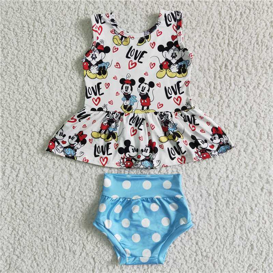 SALES  NEW Sibling Baby girls cartoon summer bummie sets