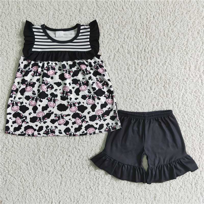 SALES  NEW Baby girls cow summer shorts sets