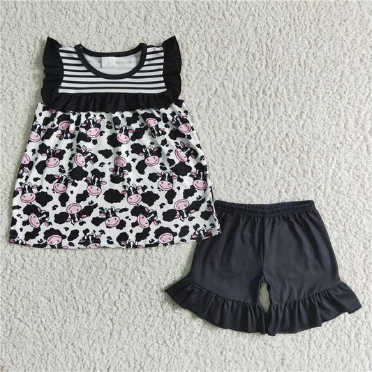 SALES  NEW Baby girls cow summer shorts sets