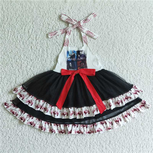SALES  NEW Baby Girls Halloween Lace Tutu Dresses Infant Costume Cute Fairy Outfit with Puffy Sleeves And Ribbon Detail for Party