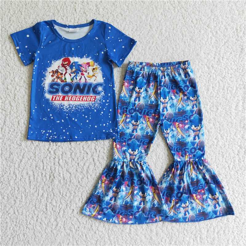 RTS NO MOQ baby boys clothes blue short sleeve pants sets blanket top