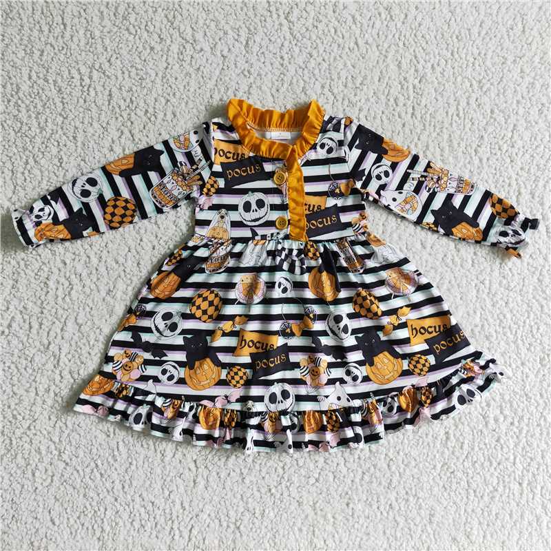 SALES  NEW Baby Girls' Halloween Witches Gown Dress Cute Spooky Costume for Kids Ages 3-9 Years Old