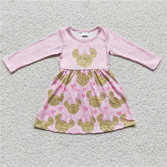 SALES  NEW Baby Girls Knee Length Dresses Pink Casual Fashion Outfits for Little Girls