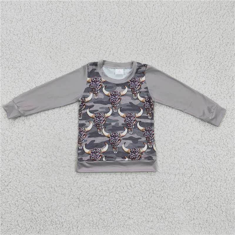SALES  NEW  Baby Boys Camo Cow Long Sleeve shirts tops