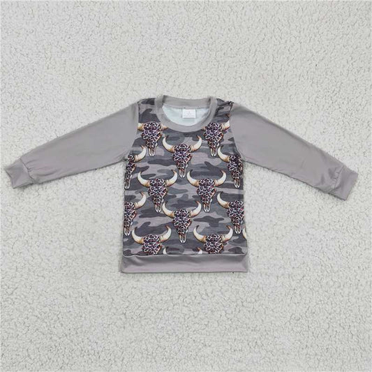 SALES  NEW  Baby Boys Camo Cow Long Sleeve shirts tops
