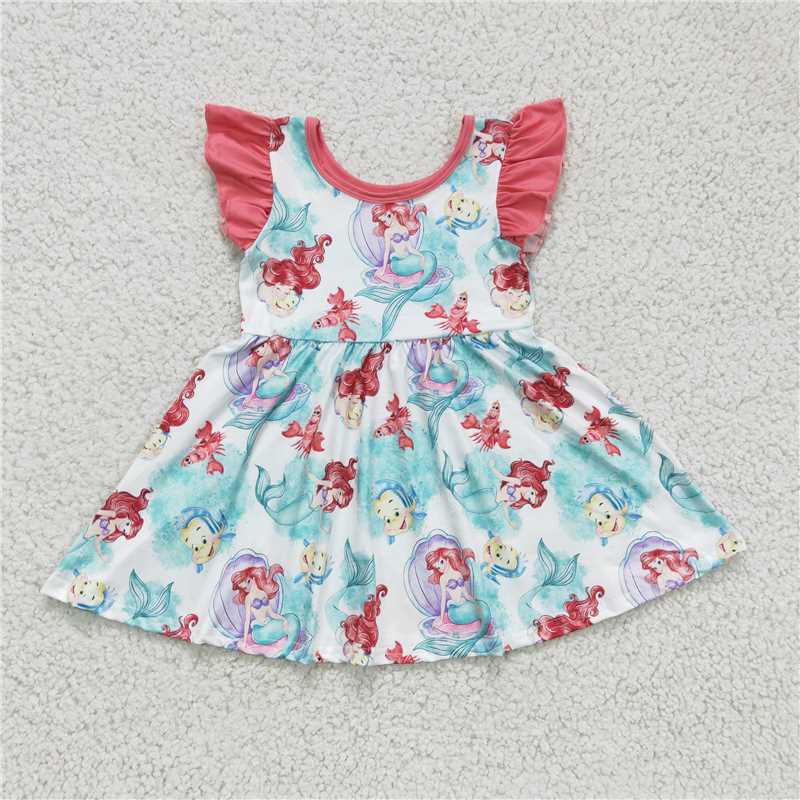 Cute Clothes 	 GSD0173 Baby Girls Blue Knee Length Dresses