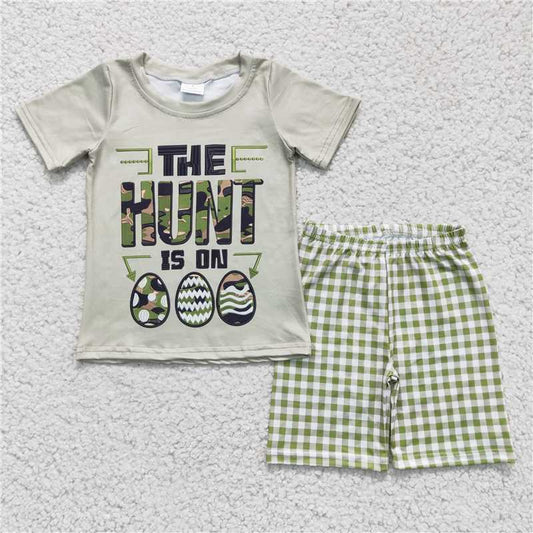 BSSO009 Baby Boys Easter hunting eggs shorts sets