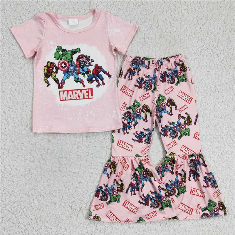 RTS NO MOQ MARVEL red short-sleeved trousers suit BSPO0021   GSPO0308   GSPO0159