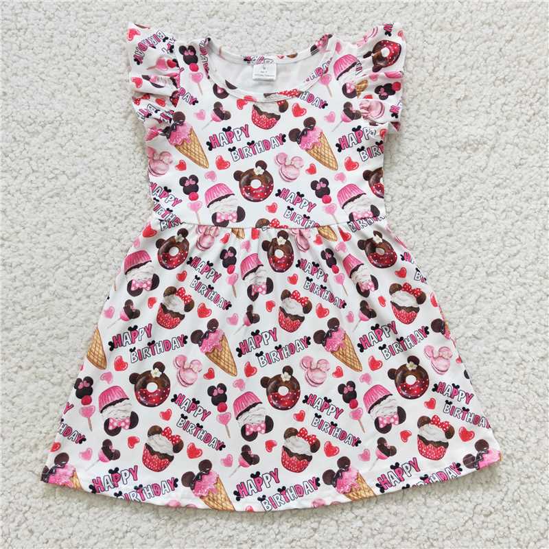 SALES NEW Baby Girls Knee-Length Birthday Dresses Soft Cotton Sweet Toddler Girl Dress Children's Party Clothes