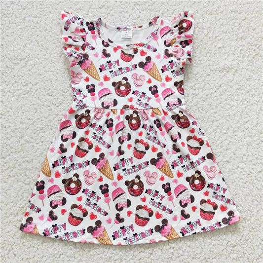 SALES NEW Baby Girls Knee-Length Birthday Dresses Soft Cotton Sweet Toddler Girl Dress Children's Party Clothes