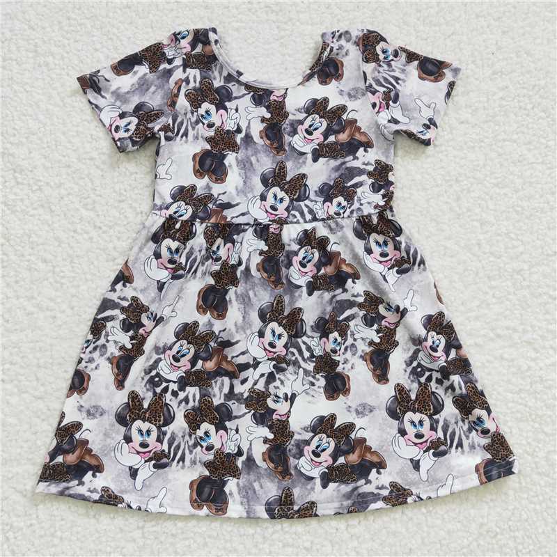 SALES NEW Baby Girls Leopard Print Knee-Length Dress Cute Feminine Fashionable Girls Dress Baby Girl