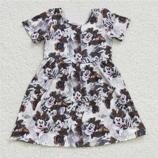 SALES NEW Baby Girls Leopard Print Knee-Length Dress Cute Feminine Fashionable Girls Dress Baby Girl