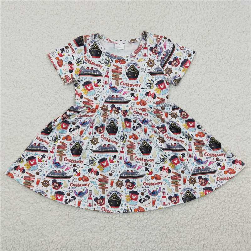 Cute Clothes 	 GSD0290 Baby Girls White Knee Length Dresses