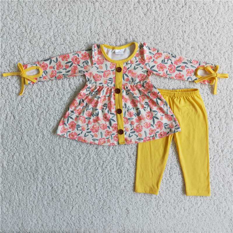 SALES  NEW Baby Floral Legging Set for Fall Season Comfortable Soft Fabric Baby Girl's Outfit with Leggings And Top