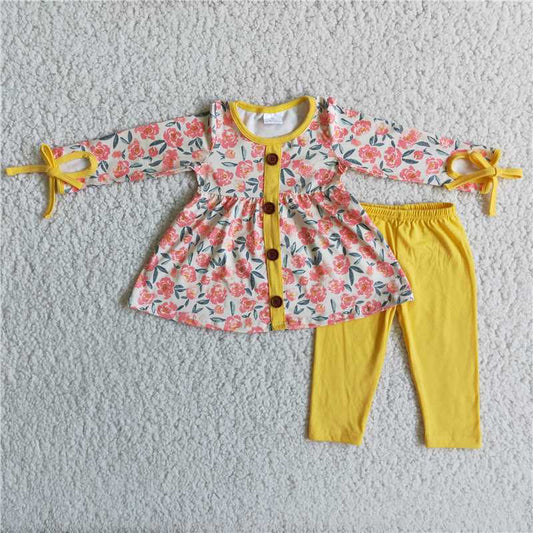SALES  NEW Baby Floral Legging Set for Fall Season Comfortable Soft Fabric Baby Girl's Outfit with Leggings And Top