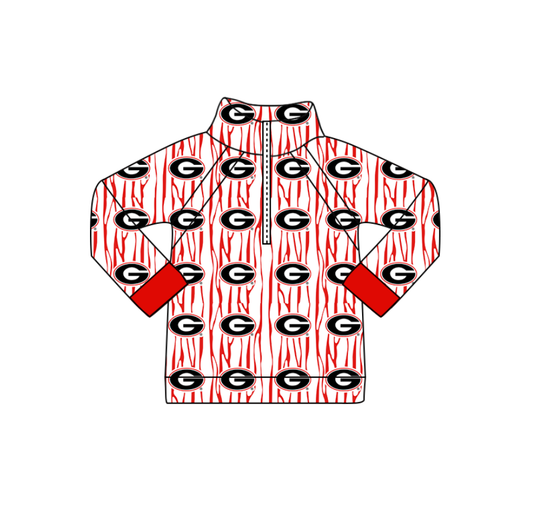 Custom moq 5 mix size milk silk summer team baby girls and boys clothes red long sleeve top-25.10.30
