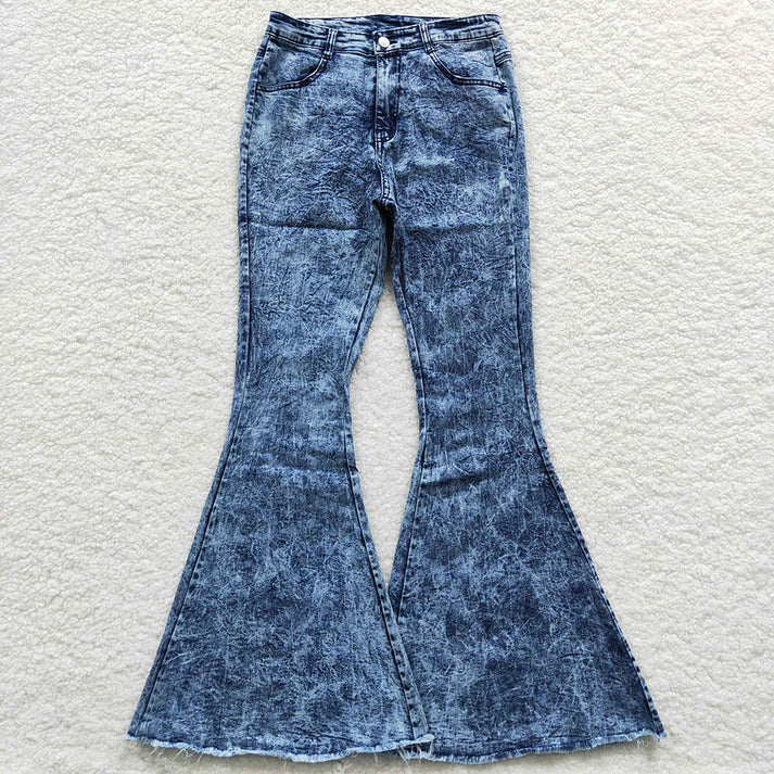 RTS NO MOQ Adult Women Bell Bottom Denim Jeans Pants Trousers adult denim pants