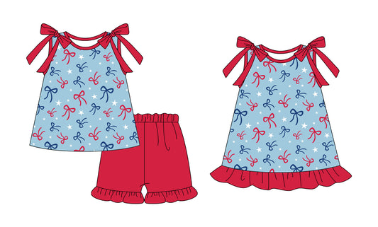 25.12.13 custom each style moq 5 eta 6-8week Sibling Sister bow baby short sleeve shorts sets and dress match design